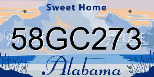 58GC273 Alabama License Plate
