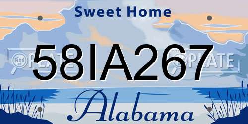 58IA267 Alabama License Plate