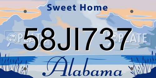 58JI737 Alabama License Plate