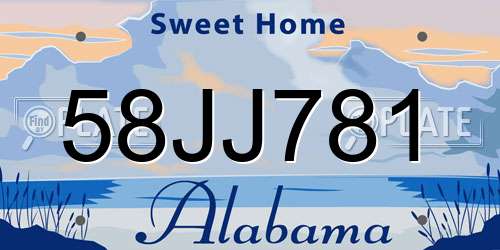 58JJ781 Alabama License Plate