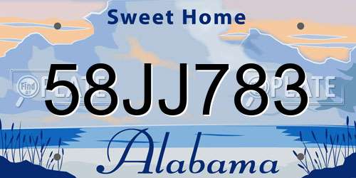 58JJ783 Alabama License Plate