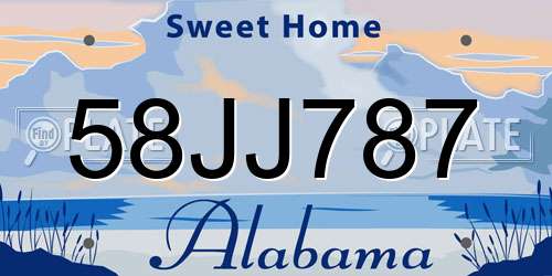 58JJ787 Alabama License Plate