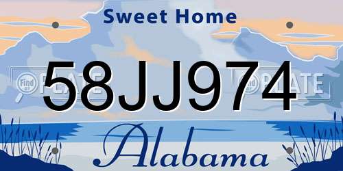58JJ974 Alabama License Plate