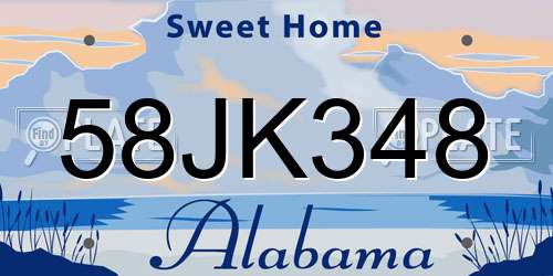58JK348 Alabama License Plate