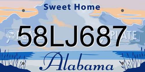 58LJ687 Alabama License Plate
