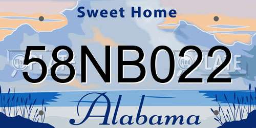 58NB022 Alabama License Plate