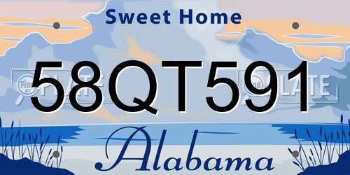 58QT591 Alabama License Plate