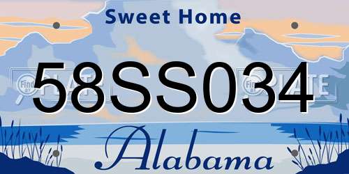 58SS034 Alabama License Plate