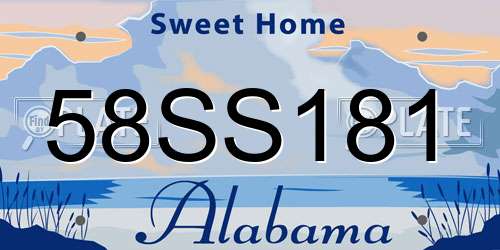 58SS181 Alabama License Plate