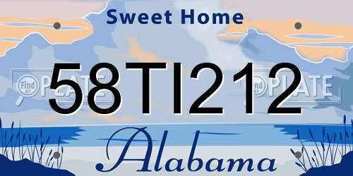 58TI212 Alabama License Plate