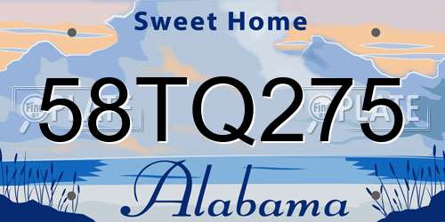 58TQ275 Alabama License Plate
