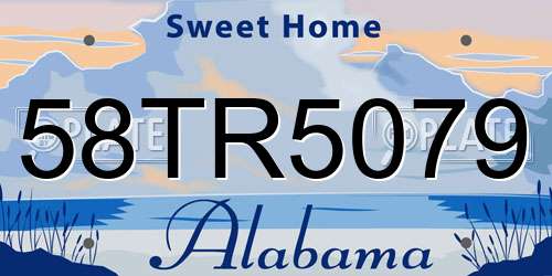 58TR5079 Alabama License Plate