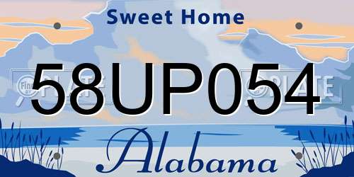 58UP054 Alabama License Plate