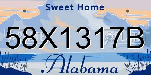 58X1317B Alabama License Plate