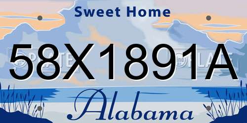 58X1891A Alabama License Plate