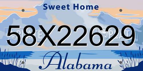 58X22629 Alabama License Plate