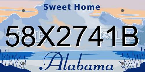 58X2741B Alabama License Plate