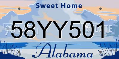 58YY501 Alabama License Plate