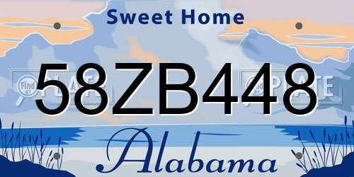 58ZB448 Alabama License Plate