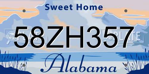 58ZH357 Alabama License Plate