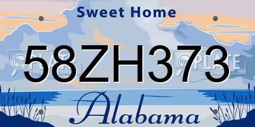 58ZH373 Alabama License Plate