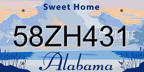 58ZH431 Alabama License Plate