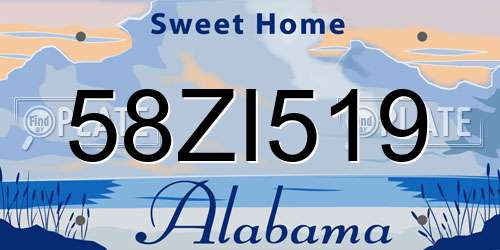 58ZI519 Alabama License Plate