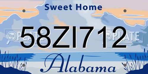 58ZI712 Alabama License Plate