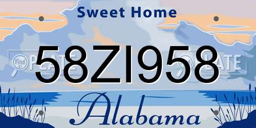 58ZI958 Alabama License Plate