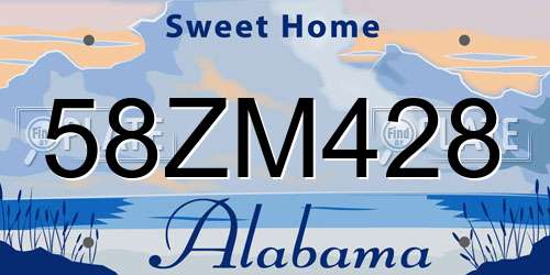 58ZM428 Alabama License Plate