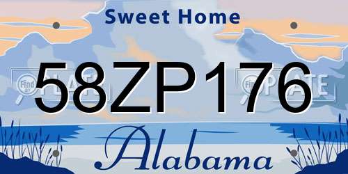 58ZP176 Alabama License Plate