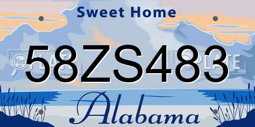 58ZS483 Alabama License Plate