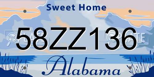 58ZZ136 Alabama License Plate