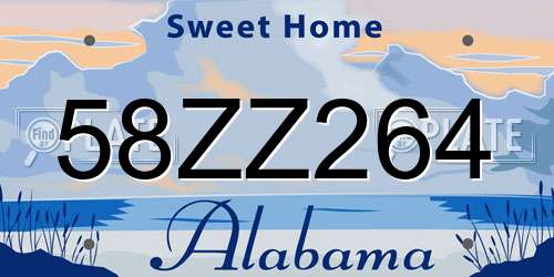 58ZZ264 Alabama License Plate