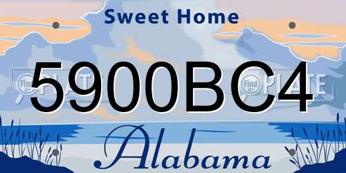 5900BC4 Alabama License Plate