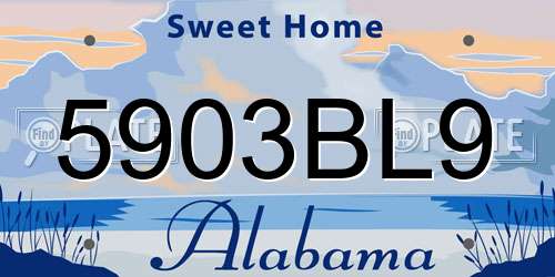 5903BL9 Alabama License Plate