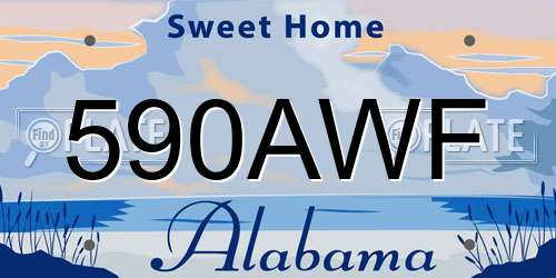 590AWF Alabama License Plate