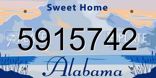 5915742 Alabama License Plate