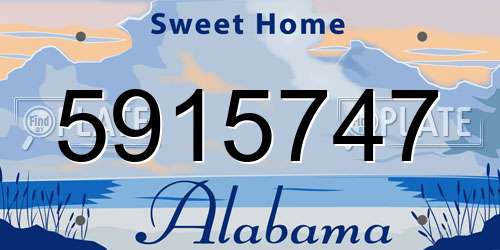 5915747 Alabama License Plate