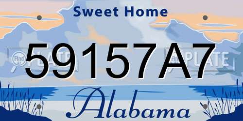 59157A7 Alabama License Plate