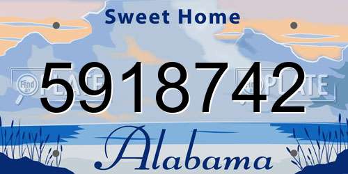 5918742 Alabama License Plate