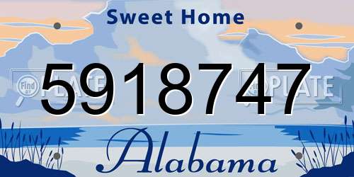 5918747 Alabama License Plate