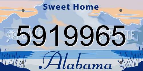 5919965 Alabama License Plate