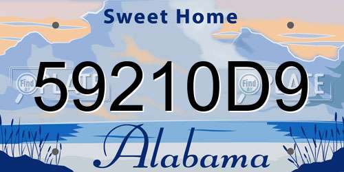 59210D9 Alabama License Plate