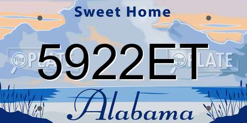 5922ET Alabama License Plate