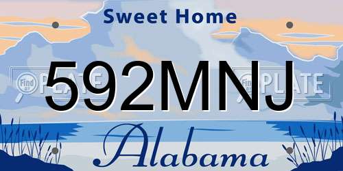 592MNJ Alabama License Plate