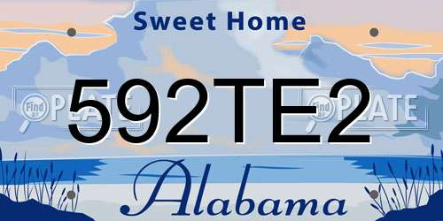 592TE2 Alabama License Plate