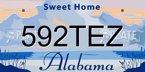 592TEZ Alabama License Plate