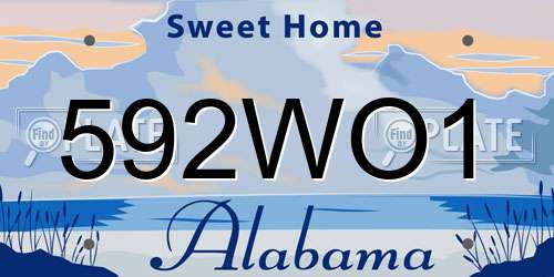 592WO1 Alabama License Plate