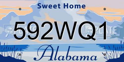 592WQ1 Alabama License Plate